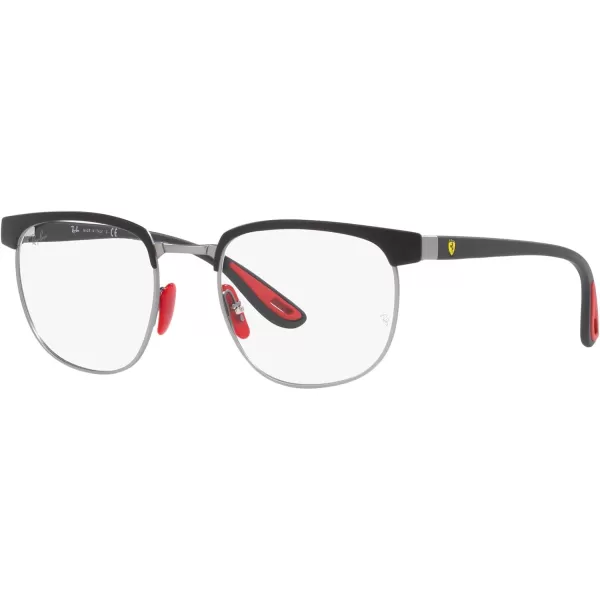 RayBan Rx3698vm Scuderia Ferrari Collection Square Prescription Eyewear FramesMatte Black on Matte GunmetalDemo Lens