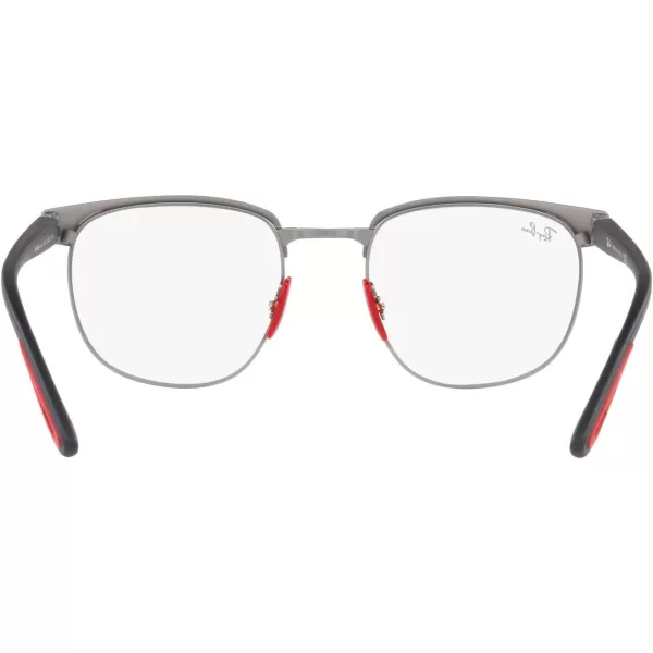 RayBan Rx3698vm Scuderia Ferrari Collection Square Prescription Eyewear FramesMatte Black on Matte GunmetalDemo Lens