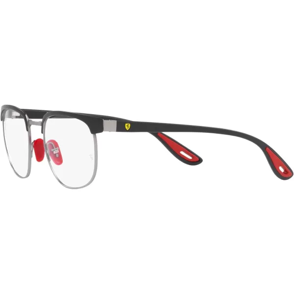 RayBan Rx3698vm Scuderia Ferrari Collection Square Prescription Eyewear FramesMatte Black on Matte GunmetalDemo Lens