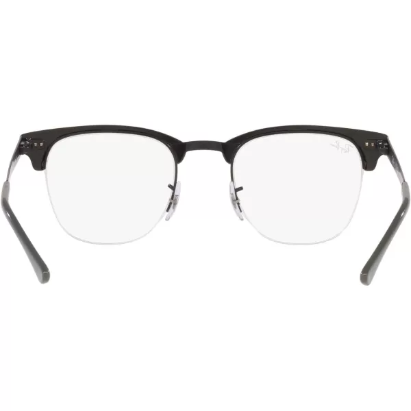 RayBan Rx3716vm Clubmaster Metal Square Prescription Eyeglass FramesGrey on BlackDemo Lens