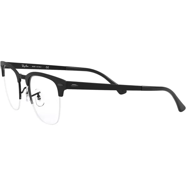 RayBan Rx3716vm Clubmaster Metal Square Prescription Eyeglass FramesMatte Black on BlackDemo Lens