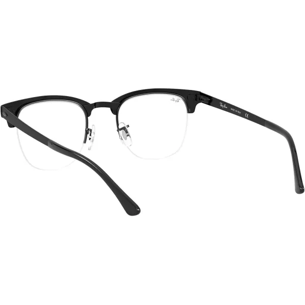 RayBan Rx3716vm Clubmaster Metal Square Prescription Eyeglass FramesMatte Black on BlackDemo Lens