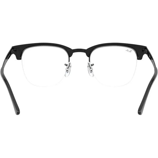 RayBan Rx3716vm Clubmaster Metal Square Prescription Eyeglass FramesMatte Black on BlackDemo Lens