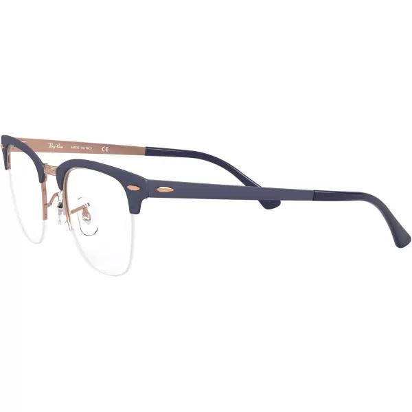 RayBan Rx3716vm Clubmaster Metal Square Prescription Eyeglass FramesMatte Dark Blue on CopperDemo Lens