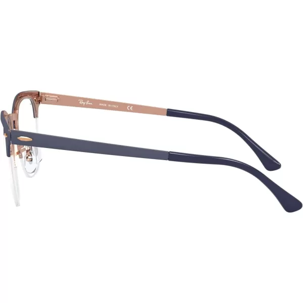 RayBan Rx3716vm Clubmaster Metal Square Prescription Eyeglass FramesMatte Dark Blue on CopperDemo Lens