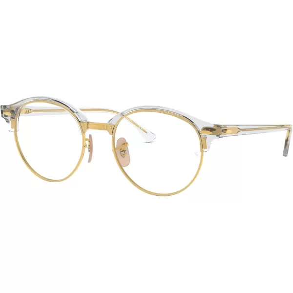 RayBan Rx4246v Clubround Round Prescription Eyeglass FramesTransparentDemo Lens