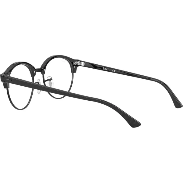 RayBan Rx4246v Clubround Round Prescription Eyeglass FramesWrinkled Black on BlackDemo Lens