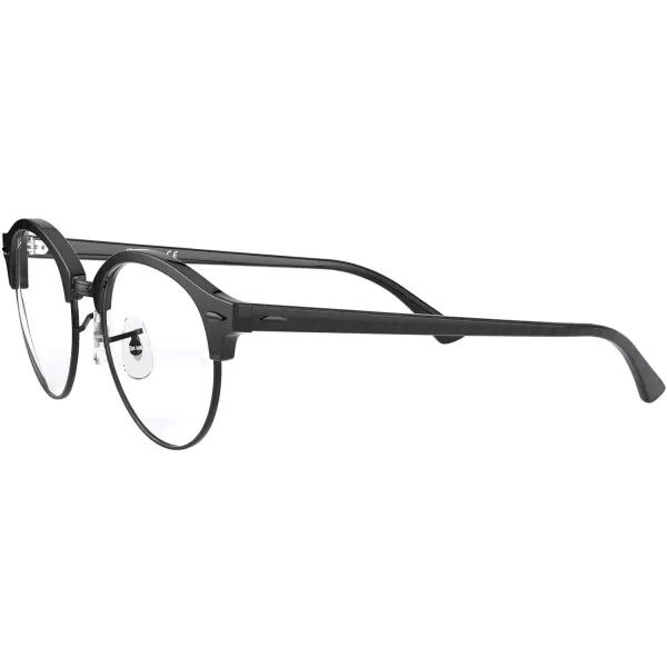 RayBan Rx4246v Clubround Round Prescription Eyeglass FramesWrinkled Black on BlackDemo Lens