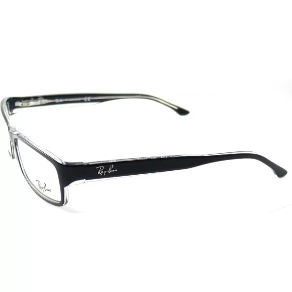 RayBan Rx5114 Rectangular Prescription Eyeglass FramesBlack on TransparentDemo Lens