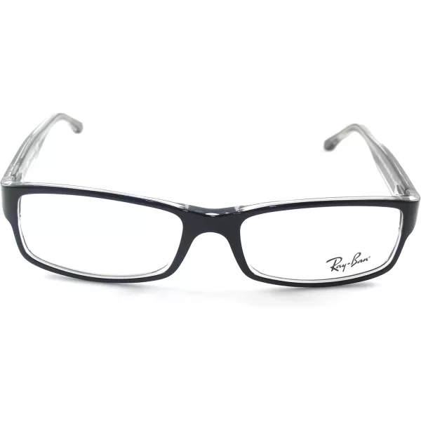 RayBan Rx5114 Rectangular Prescription Eyeglass FramesBlack on TransparentDemo Lens