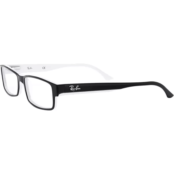 RayBan Rx5114 Rectangular Prescription Eyeglass FramesBlack on WhiteDemo Lens