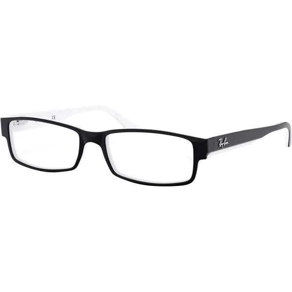 RayBan Rx5114 Rectangular Prescription Eyeglass FramesBlack on WhiteDemo Lens