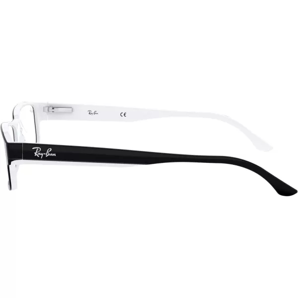 RayBan Rx5114 Rectangular Prescription Eyeglass FramesBlack on WhiteDemo Lens