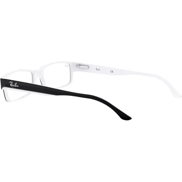 RayBan Rx5114 Rectangular Prescription Eyeglass FramesBlack on WhiteDemo Lens