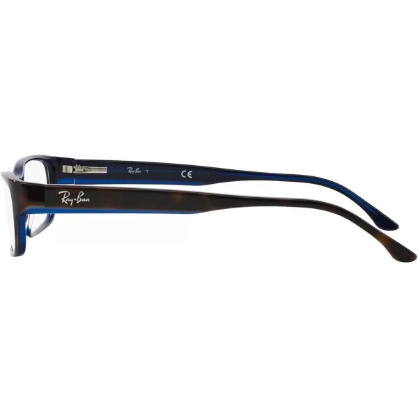 RayBan Rx5114 Rectangular Prescription Eyeglass FramesHavana on BlueDemo Lens