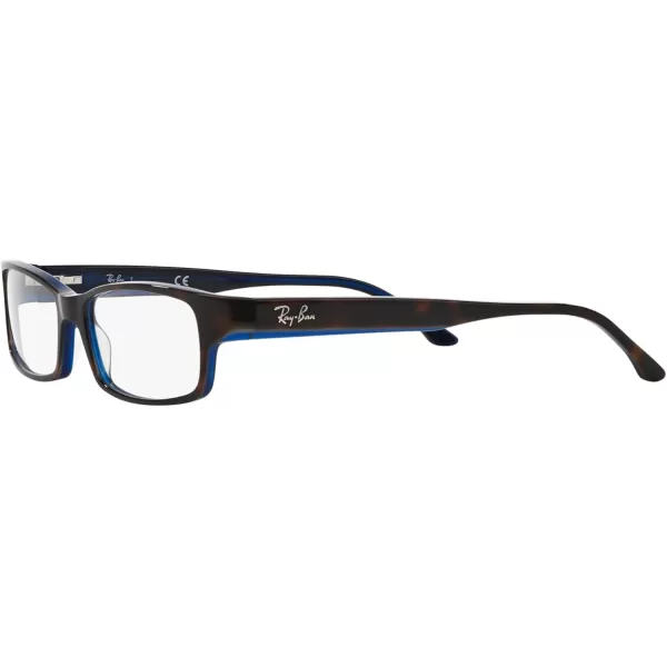 RayBan Rx5114 Rectangular Prescription Eyeglass FramesHavana on BlueDemo Lens