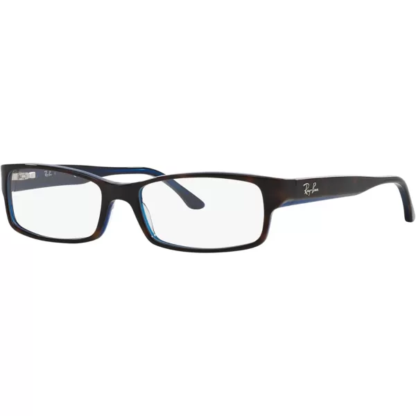 RayBan Rx5114 Rectangular Prescription Eyeglass FramesHavana on BlueDemo Lens