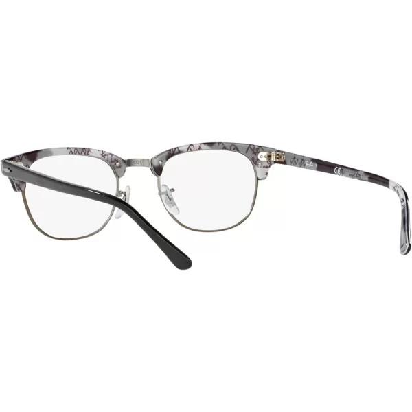 RayBan Rx5154 Clubmaster Square Prescription Eyeglass FramesBlack on Texture CamouflageDemo Lens