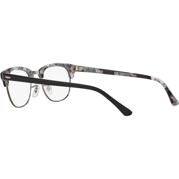 RayBan Rx5154 Clubmaster Square Prescription Eyeglass FramesBlack on Texture CamouflageDemo Lens