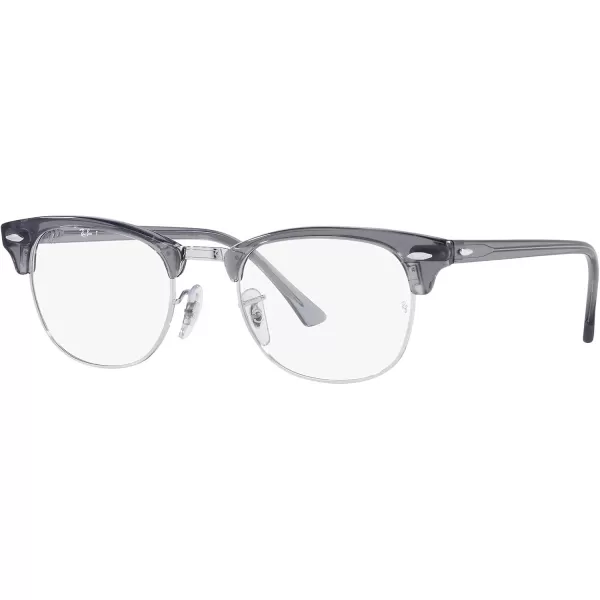 RayBan Rx5154 Clubmaster Square Prescription Eyeglass FramesTransparent GreyDemo Lens