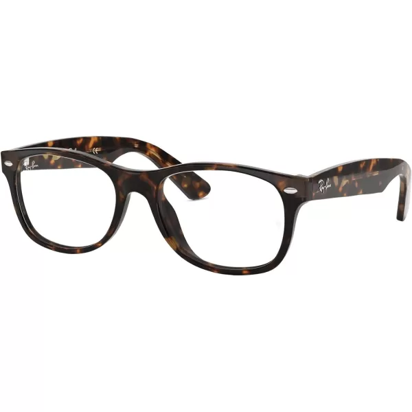 RayBan Rx5184f New Wayfarer Low Bridge Fit Square Prescription Eyewear FramesDark HavanaDemo Lens