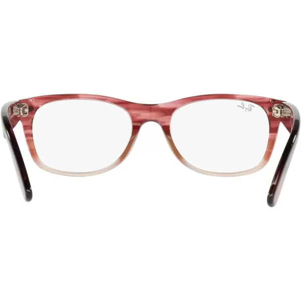 RayBan Rx5184f New Wayfarer Low Bridge Fit Square Prescription Eyewear FramesGradient Bordeaux HavanaDemo Lens