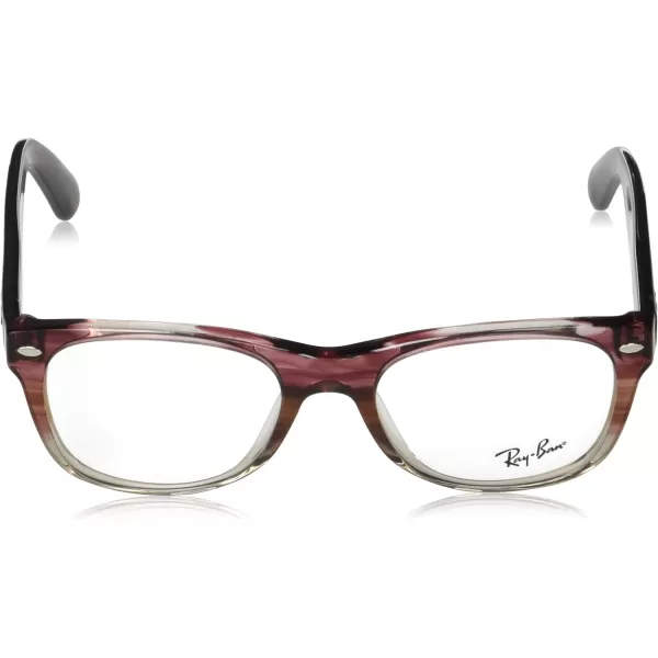 RayBan Rx5184f New Wayfarer Low Bridge Fit Square Prescription Eyewear FramesGradient Bordeaux HavanaDemo Lens