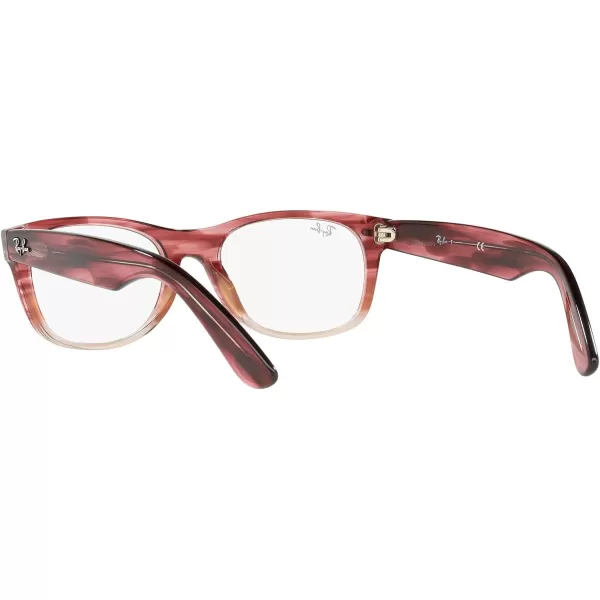 RayBan Rx5184f New Wayfarer Low Bridge Fit Square Prescription Eyewear FramesGradient Bordeaux HavanaDemo Lens