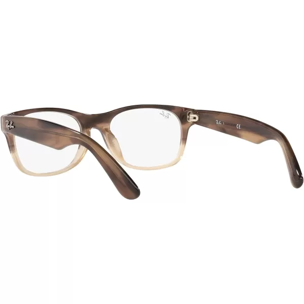 RayBan Rx5184f New Wayfarer Low Bridge Fit Square Prescription Eyewear FramesGradient Brown HavanaDemo Lens