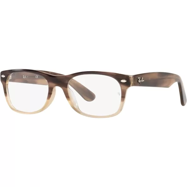 RayBan Rx5184f New Wayfarer Low Bridge Fit Square Prescription Eyewear FramesGradient Brown HavanaDemo Lens