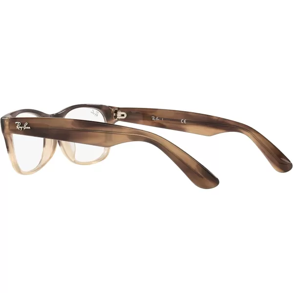 RayBan Rx5184f New Wayfarer Low Bridge Fit Square Prescription Eyewear FramesGradient Brown HavanaDemo Lens