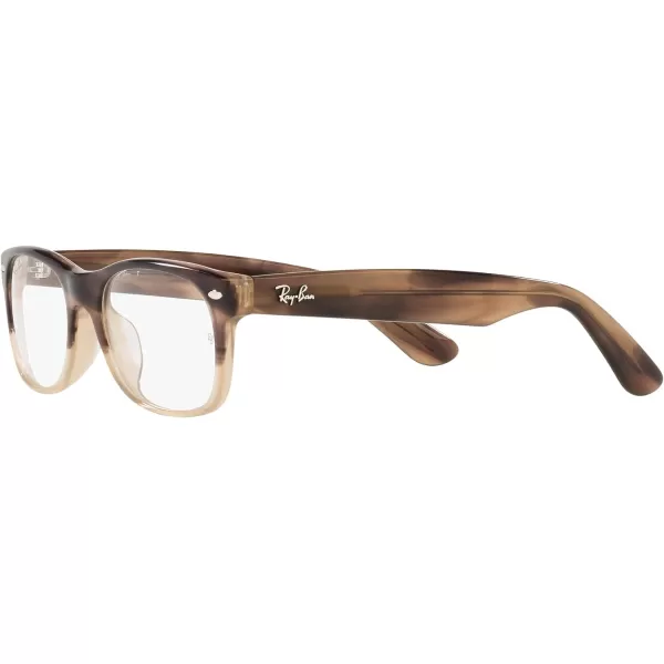 RayBan Rx5184f New Wayfarer Low Bridge Fit Square Prescription Eyewear FramesGradient Brown HavanaDemo Lens