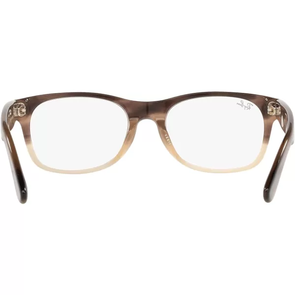 RayBan Rx5184f New Wayfarer Low Bridge Fit Square Prescription Eyewear FramesGradient Brown HavanaDemo Lens