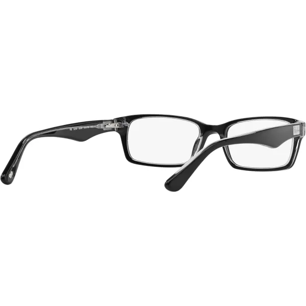 RayBan Rx5206 Rectangular Prescription Eyeglass FramesBlack on TransparentDemo Lens