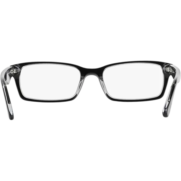 RayBan Rx5206 Rectangular Prescription Eyeglass FramesBlack on TransparentDemo Lens