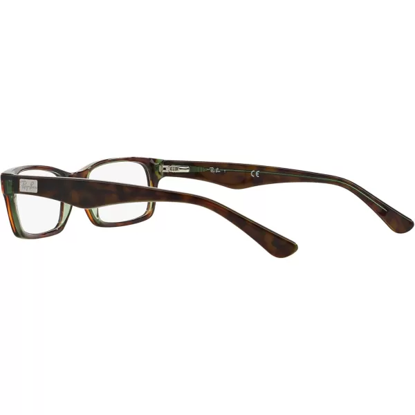 RayBan Rx5206 Rectangular Prescription Eyeglass FramesHavana on GreenDemo Lens