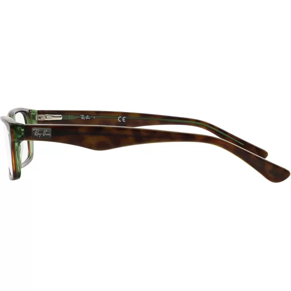 RayBan Rx5206 Rectangular Prescription Eyeglass FramesHavana on GreenDemo Lens