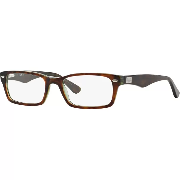 RayBan Rx5206 Rectangular Prescription Eyeglass FramesHavana on GreenDemo Lens