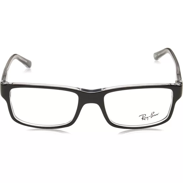 RayBan Rx5245 Square Prescription Eyeglass FramesBlack on TransparentDemo Lens