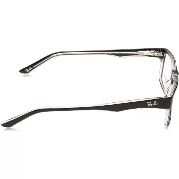 RayBan Rx5245 Square Prescription Eyeglass FramesBlack on TransparentDemo Lens