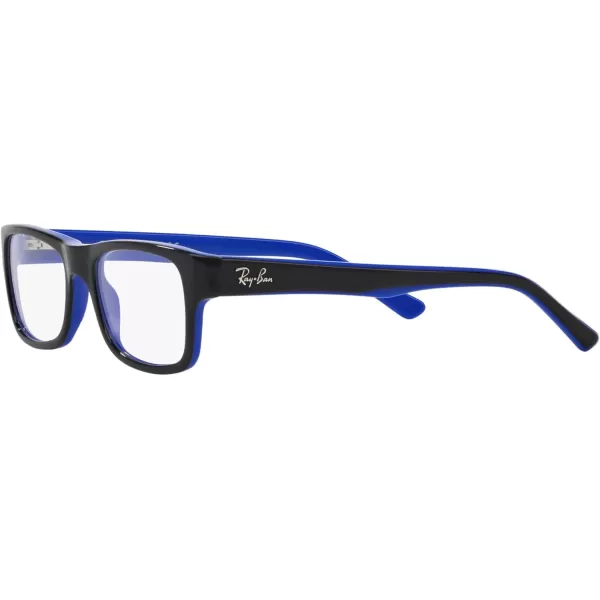 RayBan Rx5268 Rectangular Prescription Eyeglass FramesBlack on BlueDemo Lens