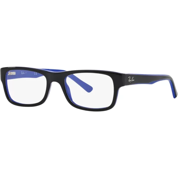 RayBan Rx5268 Rectangular Prescription Eyeglass FramesBlack on BlueDemo Lens