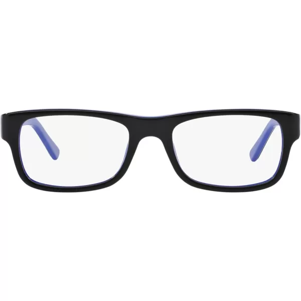 RayBan Rx5268 Rectangular Prescription Eyeglass FramesBlack on BlueDemo Lens