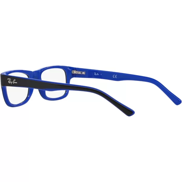 RayBan Rx5268 Rectangular Prescription Eyeglass FramesBlack on BlueDemo Lens