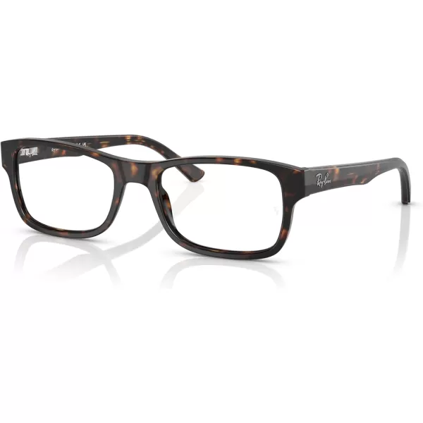 RayBan Rx5268 Rectangular Prescription Eyeglass FramesHavanaDemo Lens