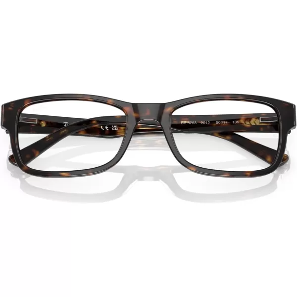RayBan Rx5268 Rectangular Prescription Eyeglass FramesHavanaDemo Lens