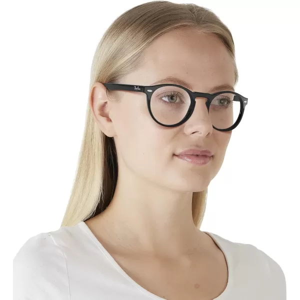 RayBan Rx5283 Round Prescription Eyeglass FramesBlackDemo Lens