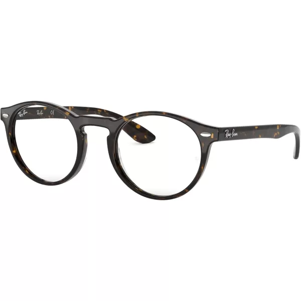 RayBan Rx5283 Round Prescription Eyeglass FramesDark HavanaDemo Lens