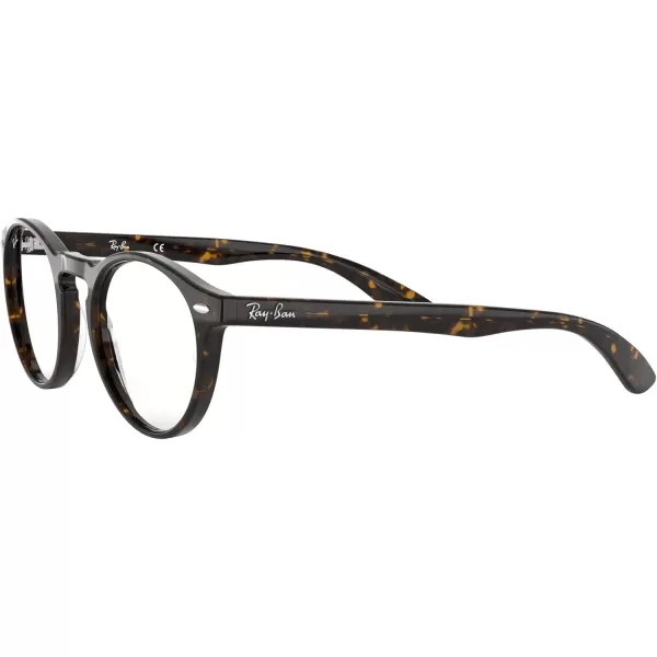 RayBan Rx5283 Round Prescription Eyeglass FramesDark HavanaDemo Lens