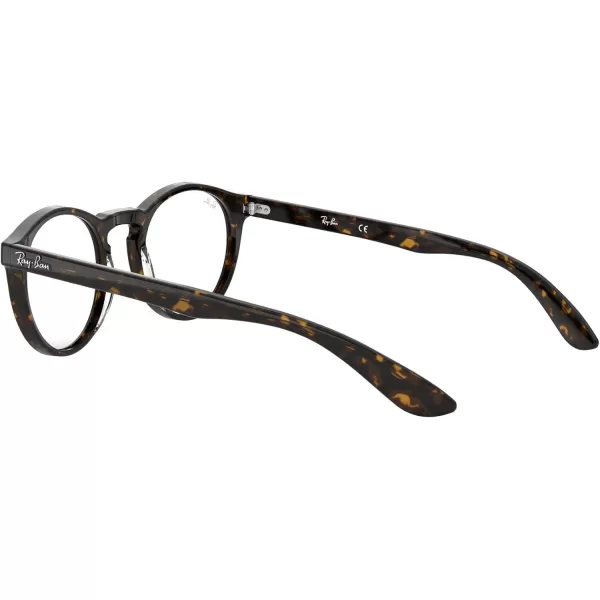 RayBan Rx5283 Round Prescription Eyeglass FramesDark HavanaDemo Lens